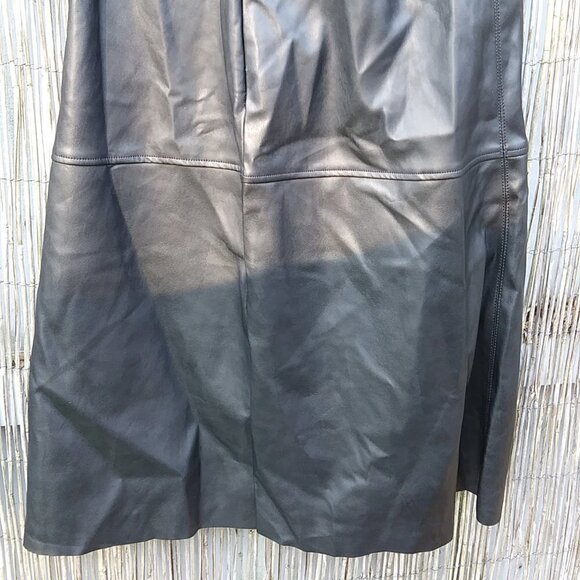H&M Black Faux Leathern Pleather Skirt - Sz.8 - Picture 11 of 12